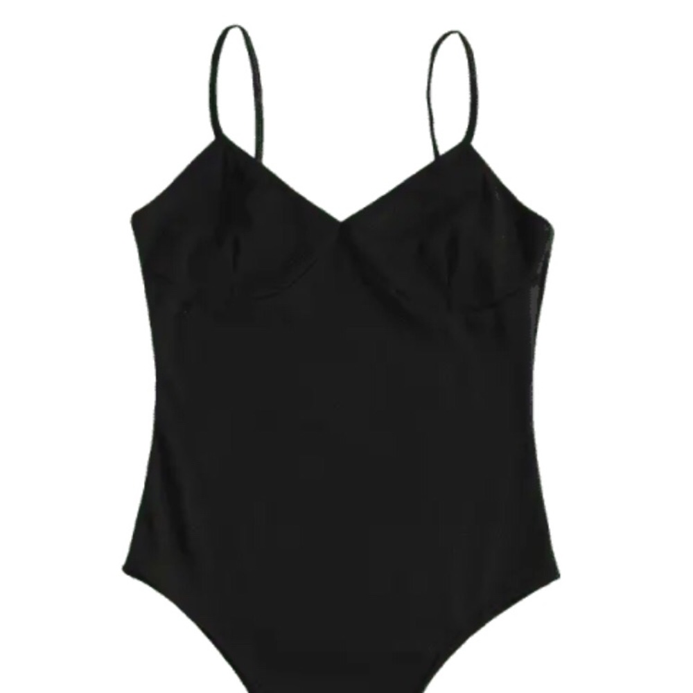 ZAFUL Ribbed High Cut Cami Bodysuit